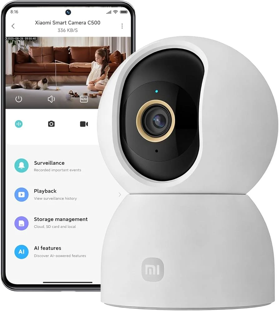 Xiaomi Smart Camera C500 3.5K/6 MP/Wi-Fi 6, imagen de producto del modelo exacto.