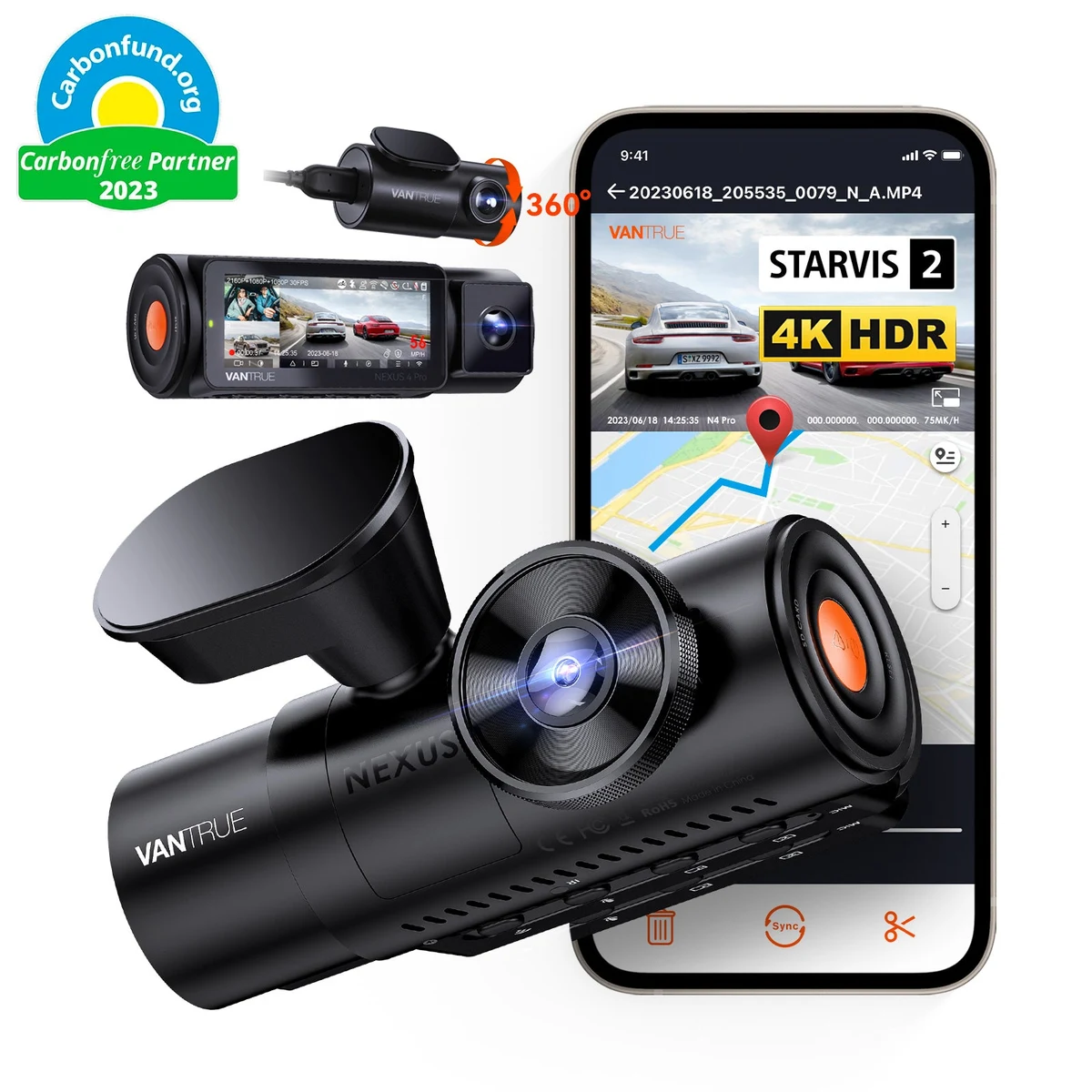 Vantrue N4 Pro, imagen oficial del modelo exacto.