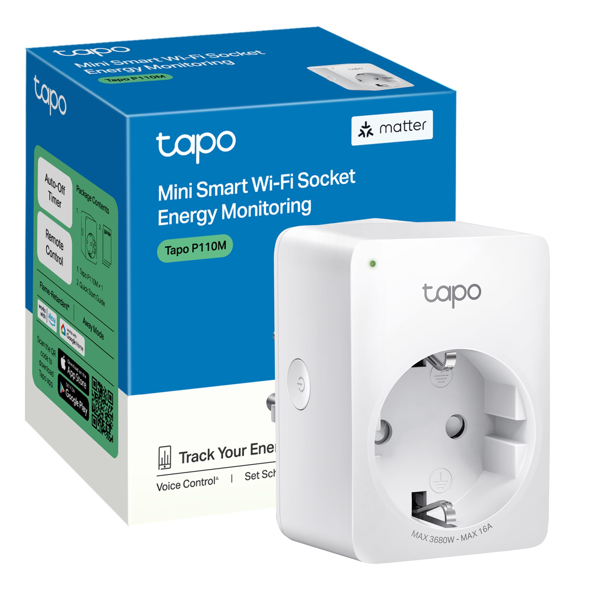 TP-Link Tapo P110M, imagen de producto del modelo exacto.