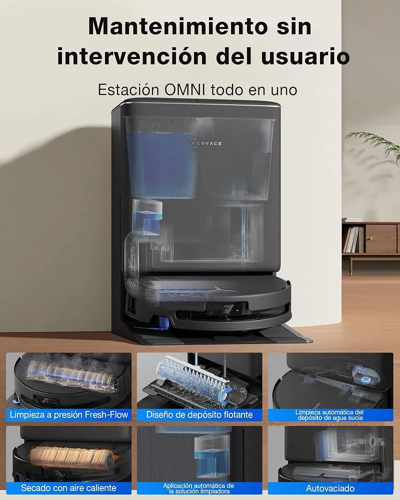 ECOVACS DEEBOT T90 Pro OMNI negro, imagen de producto del modelo exacto.