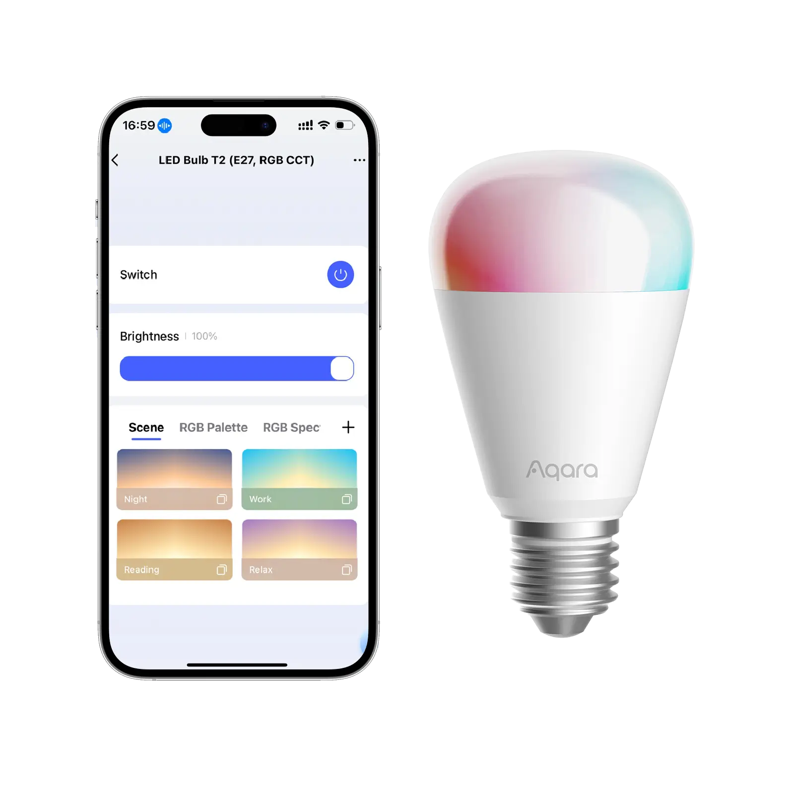 Aqara Smart Bulb T2 E27, imagen oficial del modelo.