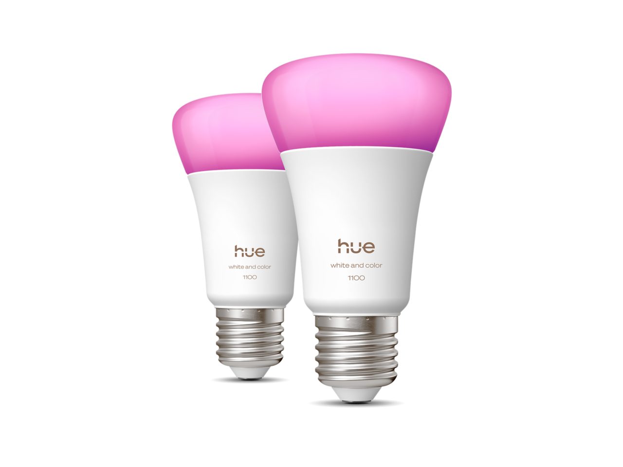 Philips Hue White and Color Ambiance A60 E27 1100, pack de 2, imagen oficial del modelo.