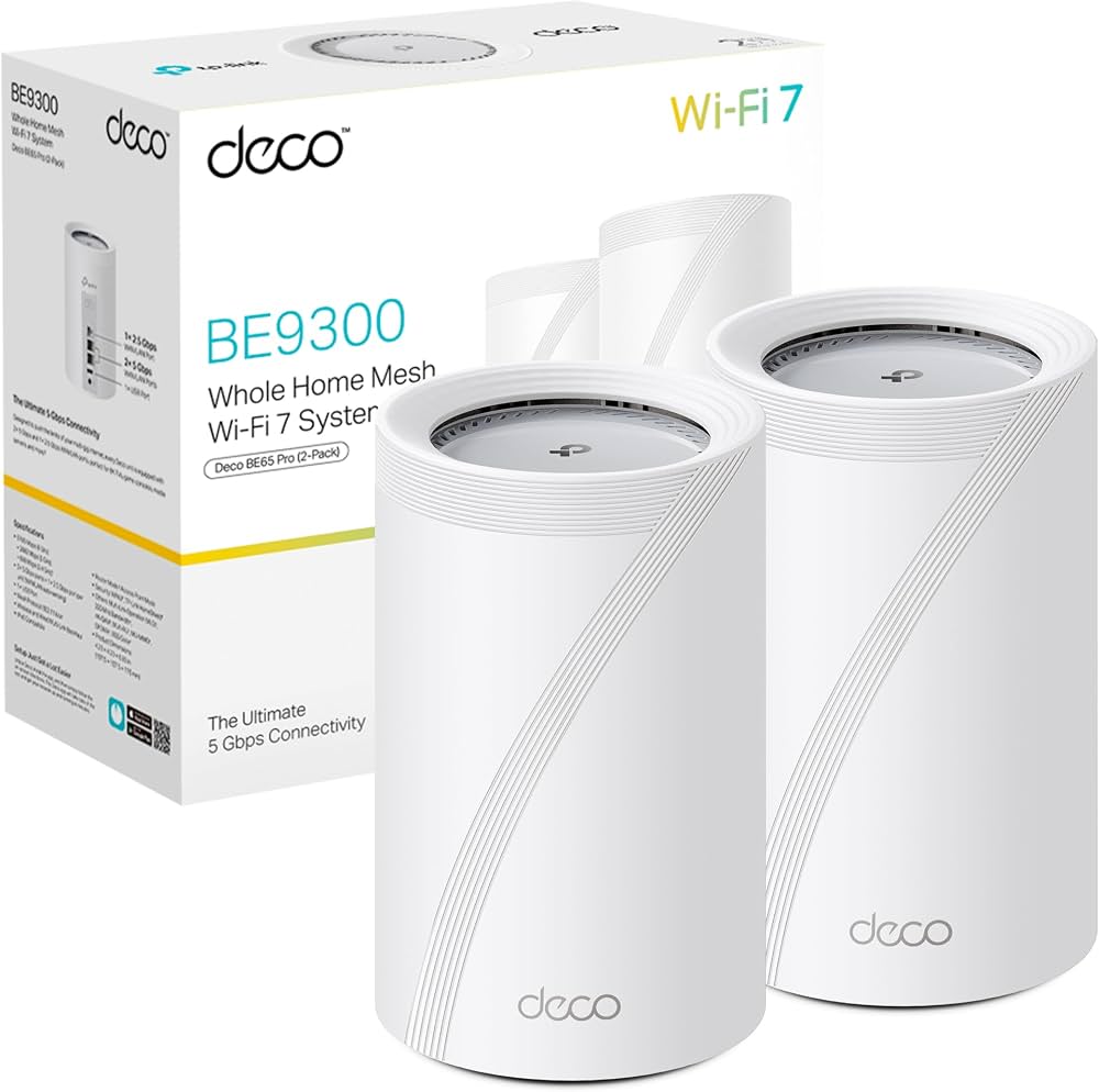 TP-Link Deco BE65 Pro / BE11000 (paquete de 2), imagen de producto del modelo exacto.