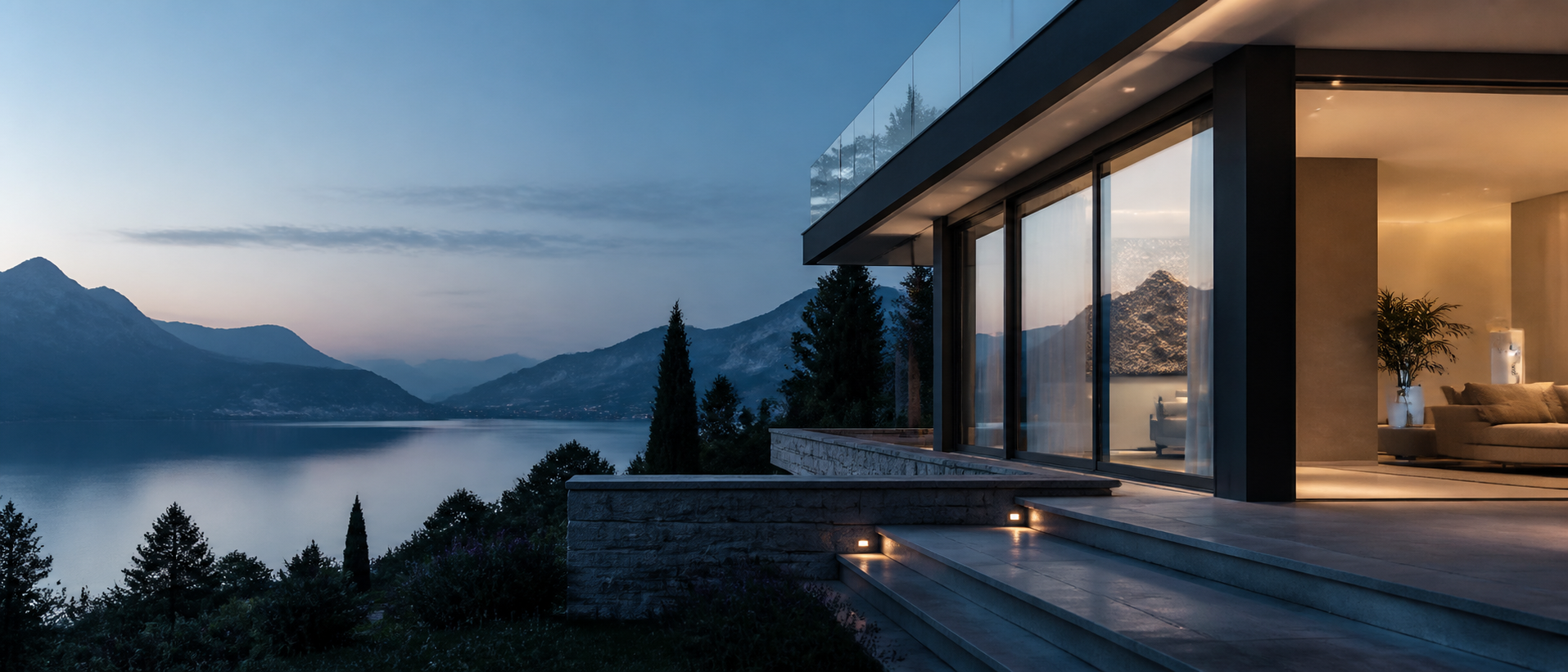 Casa contemporánea junto a un lago con arquitectura pensada para una vida conectada